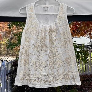 White tank w gold sequins